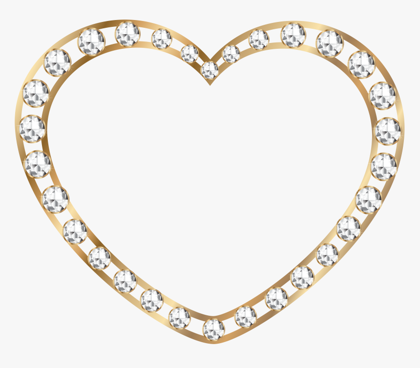 Gold Heart With Diamonds Transparent Png Image, Png Download, Free Download