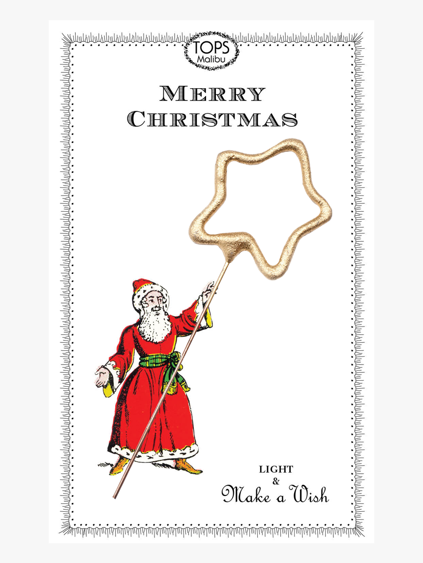 Sparkler Card Santa - Cartoon, HD Png Download, Free Download