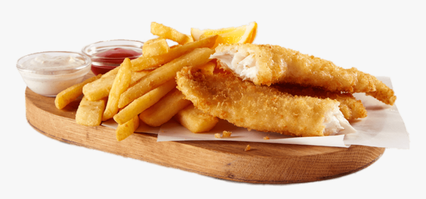 Fish And Chips On A Wooden Tray - Fish And Chips Png, Transparent Png, Free Download