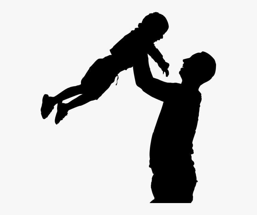 Father, Son, Silhouette, Boy, Child, Family, Human - Man With Kids Png Silhouette, Transparent Png, Free Download