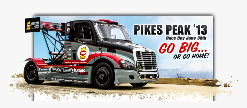 Super-turbo Diesel Pikes Peak Banks Mike Ryan - Pikes Peak Semi Truck, HD Png Download, Free Download