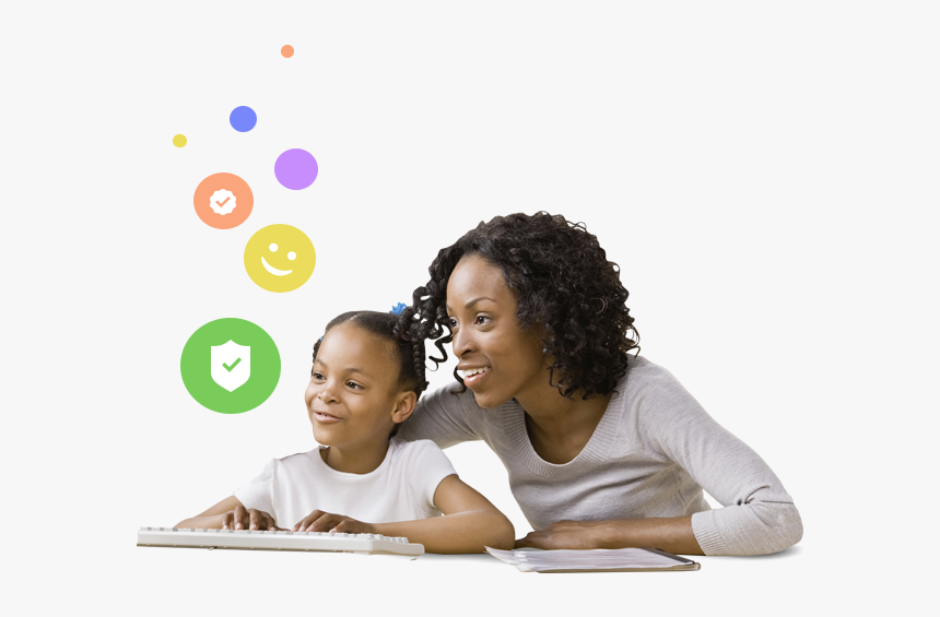 Parent And Student On Computer, HD Png Download, Free Download