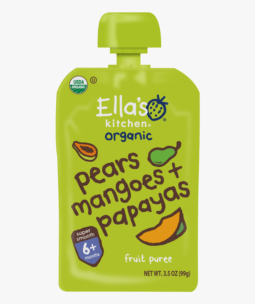 Pears Mangoes Papayas - Ella's Kitchen Mango Papaya, HD Png Download, Free Download