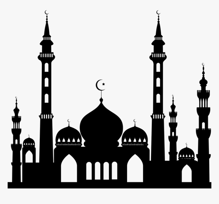 Islam Drawing Temple - Gambar Masjid Hitam Putih, HD Png Download@kindpng.com