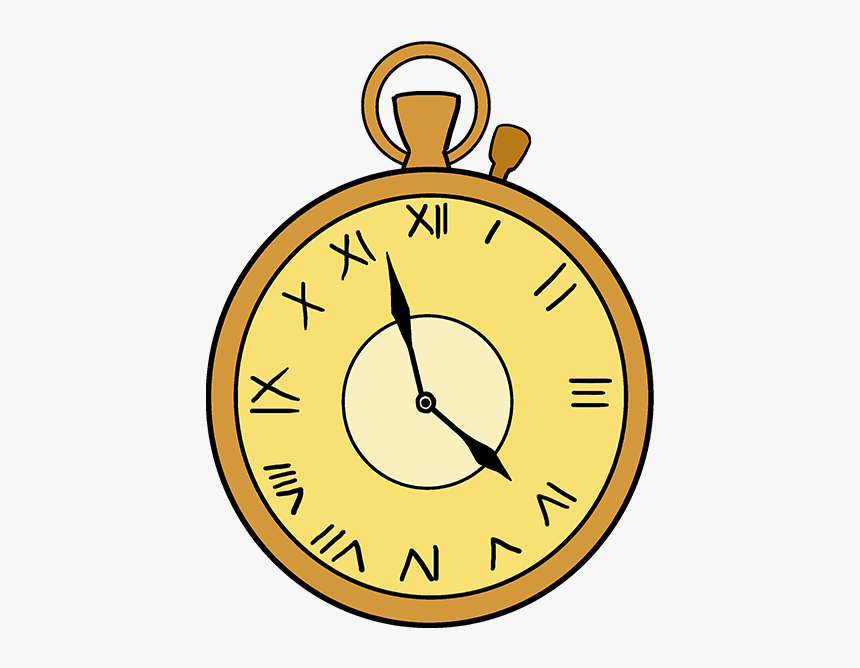 Old Drawing Pocket Watch - Simple Pocket Watch Drawing, HD Png Download, Free Download