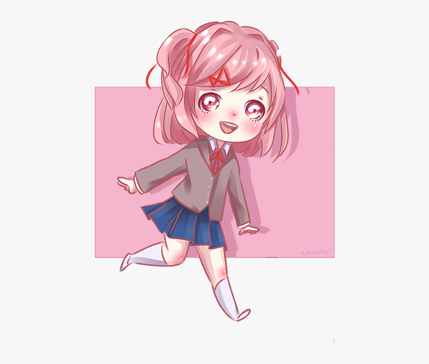 Ddlc Doki Doki Literature Club Monika Chibi, HD Png Download, Free Download