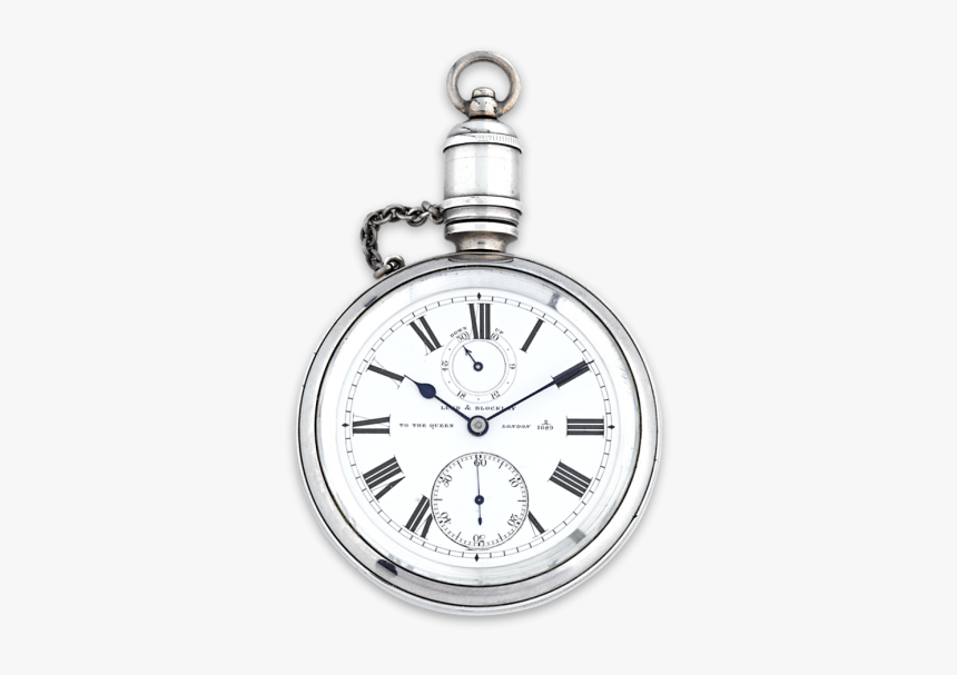 Lund & Blockley Silver Explorer"s Pocket Watch - Clock, HD Png Download, Free Download