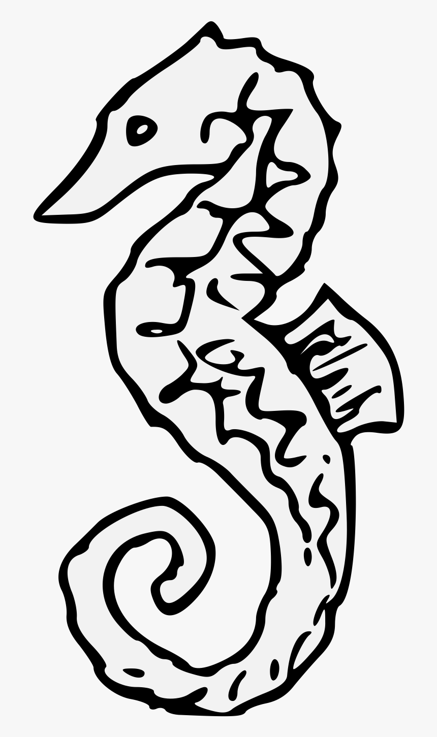 Sea Horse Art Png Clipart , Png Download - Traceable Fish, Transparent Png, Free Download