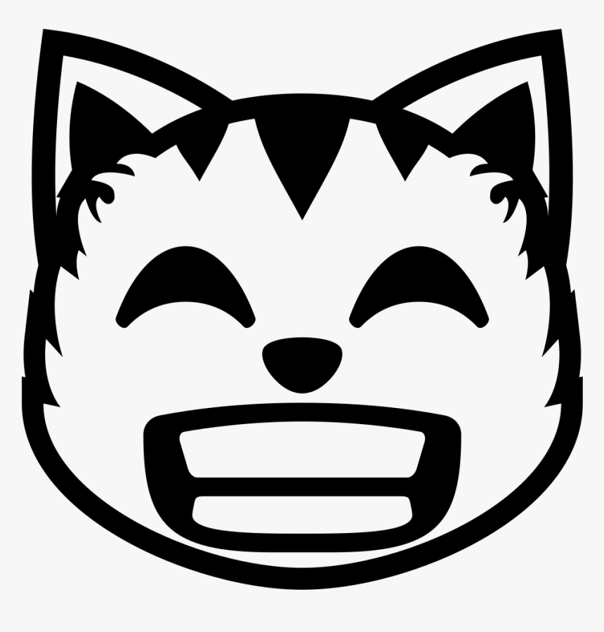 Cat Emoji Black And White Clipart , Png Download - Cat Emoji Black And White, Transparent Png, Free Download