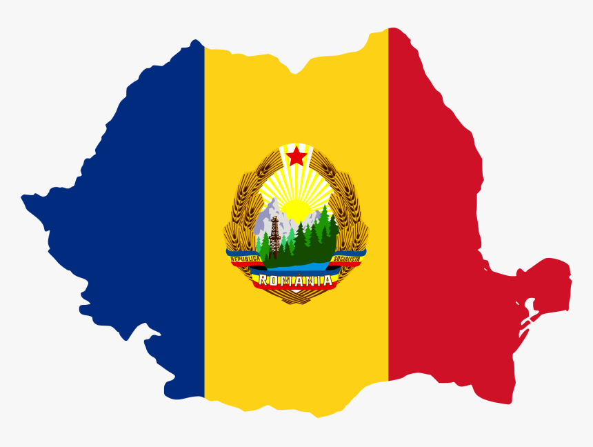 Flag-map Of Communist Romania - Romania Flag Map, HD Png Download, Free Download