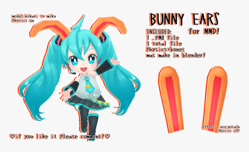 Mmd Dl Floppy Bunny Ears By Kawaii Mmd Bunny Ears Dl Hd Png Download Kindpng