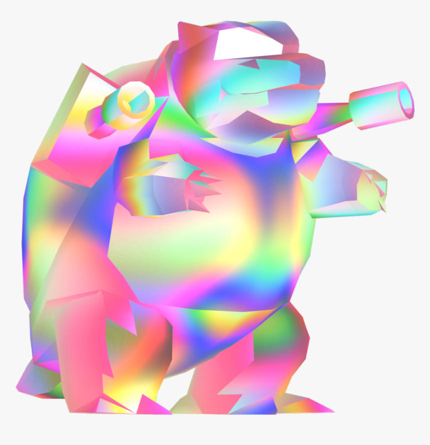 A Transparent Multicolor Blastoise - Vaporwave Pokemon, HD Png Download, Free Download