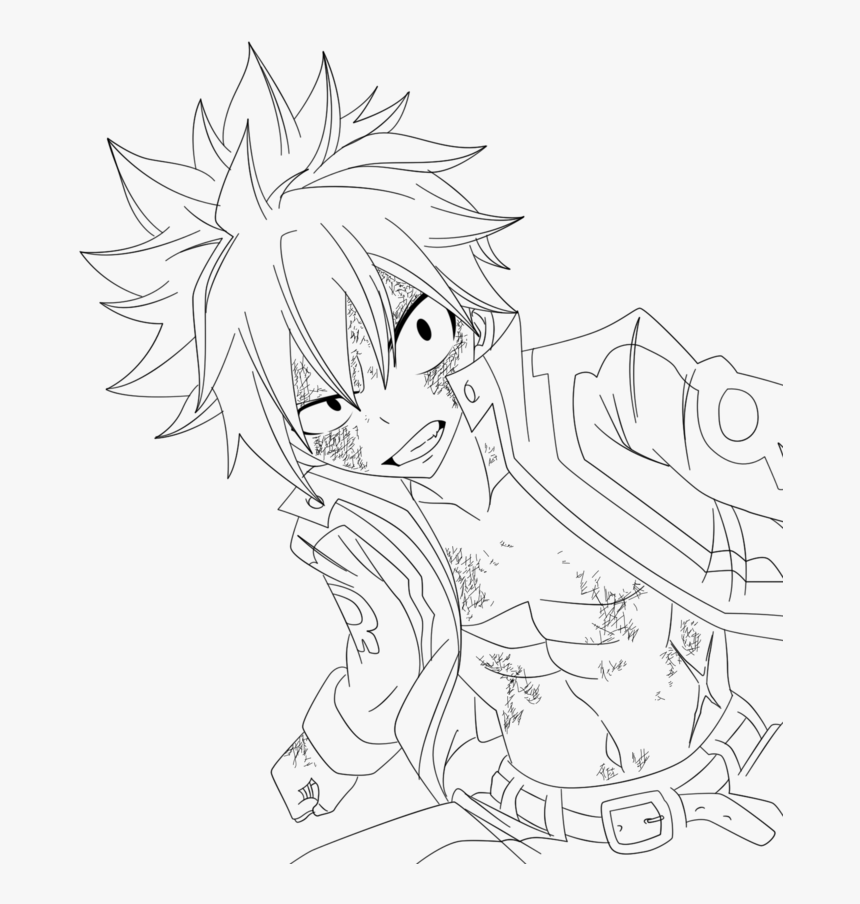 Natsu 2png - Lineart Natsu - Theivrgroup - Org - Fairy Tail Natsu Lineart, Transparent Png, Free Download