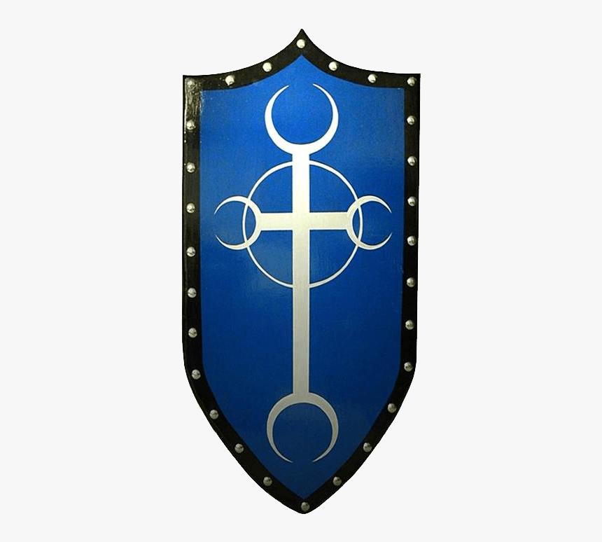 Wooden Gothic Moon Cross Shield - Moon Medieval Shield, HD Png Download, Free Download