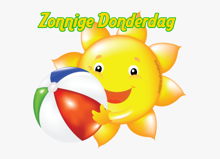 Donderdag Sun Clip Art, Summer Sun, Happy Summer, Smiley - Beach Ball And Sun, HD Png Download, Free Download