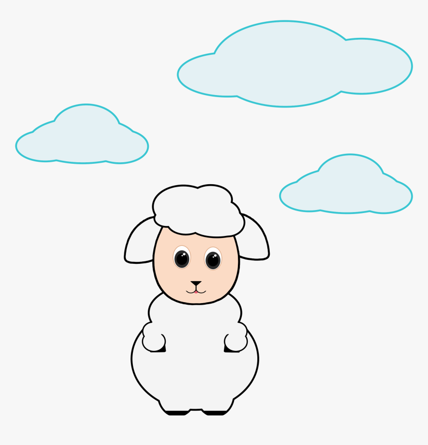 Cute Lamb In The Clouds Clip Arts - Clip Art, HD Png Download, Free Download