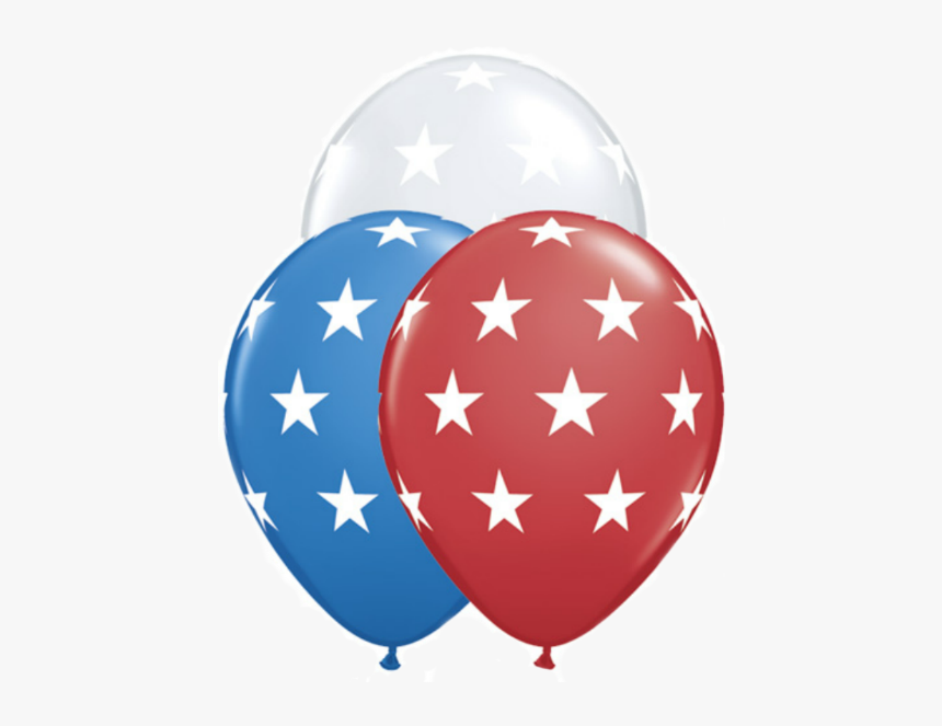 Red, White And Blue Star Balloons - Red Balloon With White Stars, HD ...