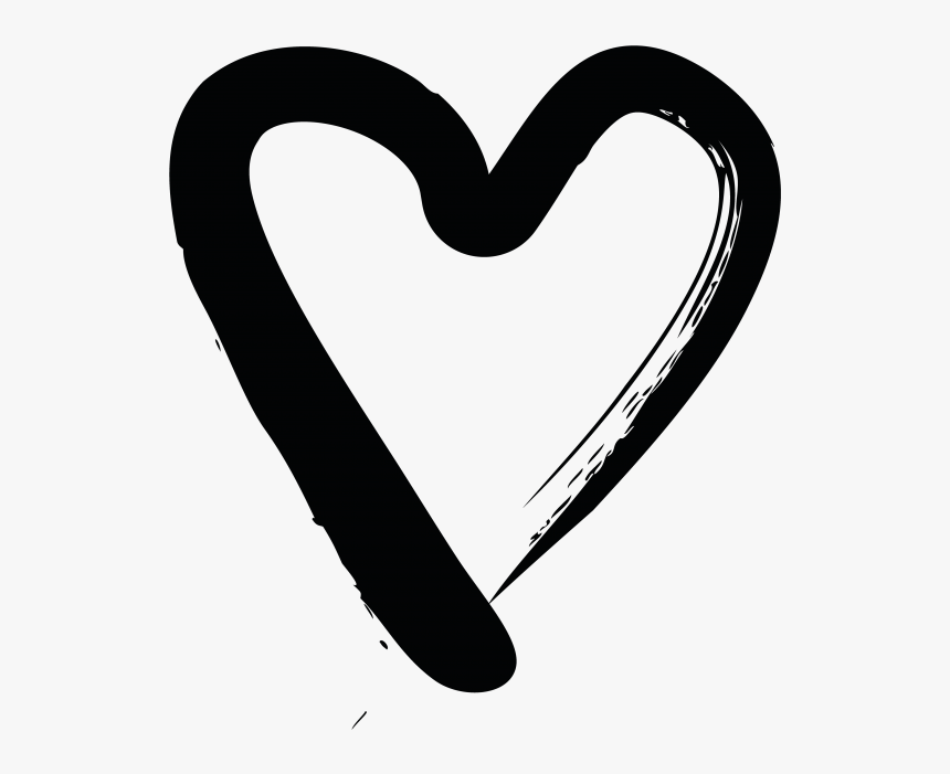 Hand Drawn Heart - Hand Drawn Heart Png Black, Transparent Png, Free Download