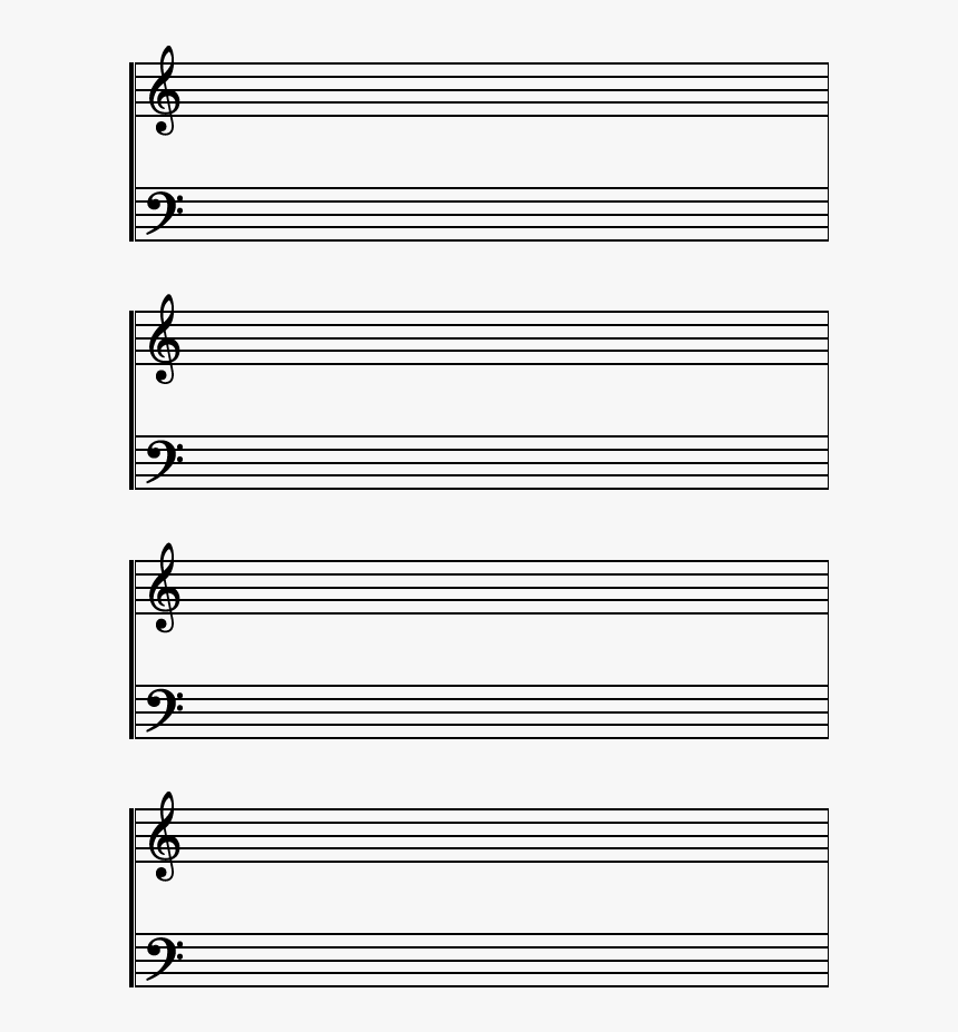 Transparent Music Staff Clipart - Full Page Printable Staff Paper, HD Png Download, Free Download