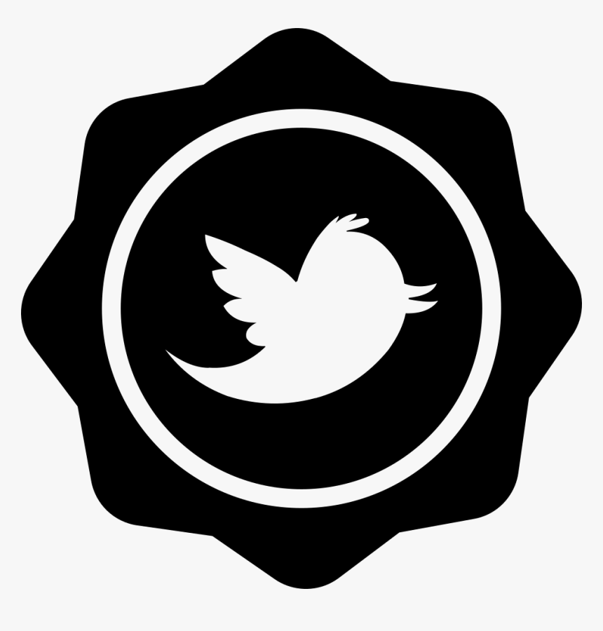 Twitter Logo On Badge - Logo Twitter Branco Png, Transparent Png, Free Download