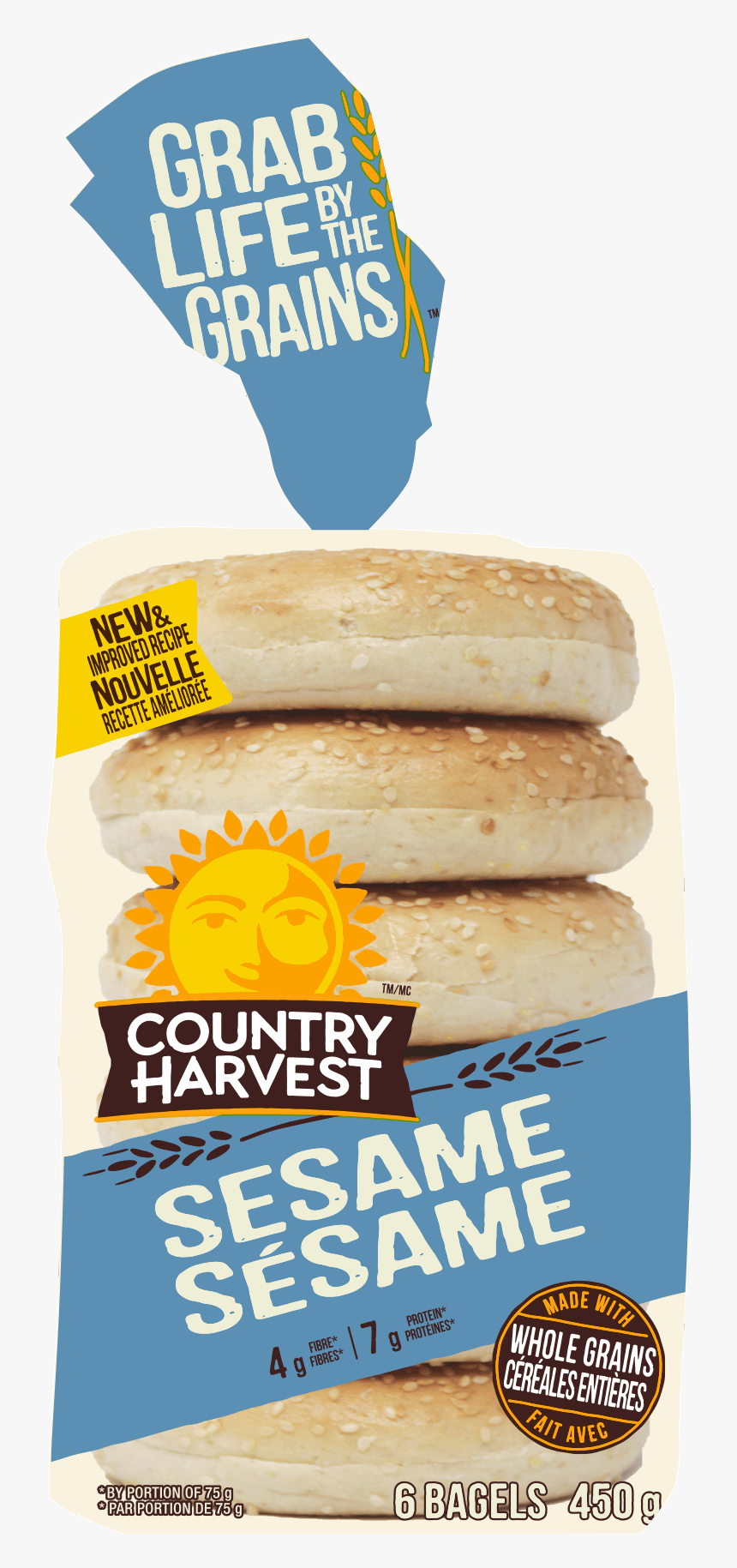 Country Harvest Sesame Bagel Image - Junk Food, HD Png Download, Free Download