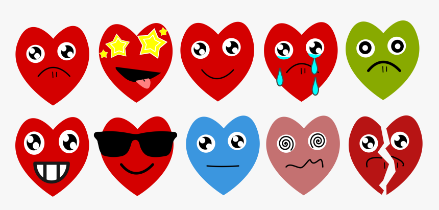 Emoticon,heart,organ - Heart Clip Art With Emoji, HD Png Download, Free Download