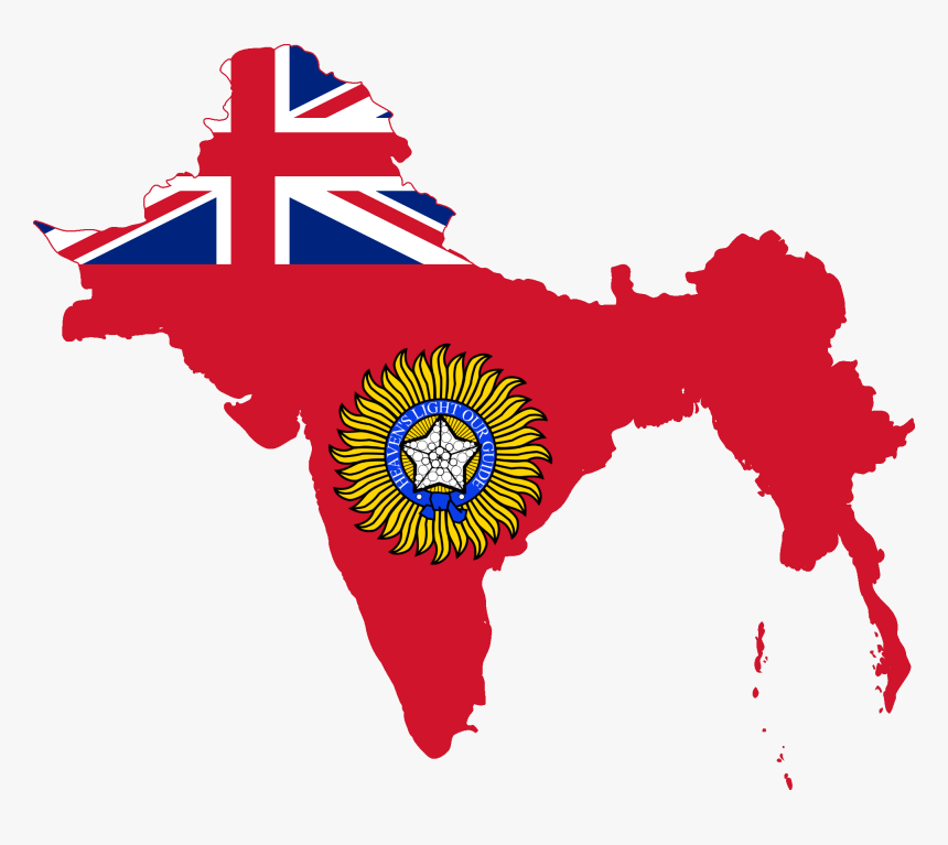 13 132318 British India Flag Map Hd Png Download 
