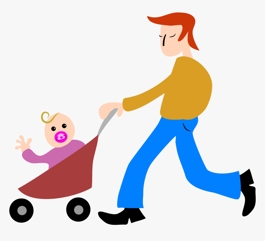 Dad, Father, Baby, Stroller Png - Father And Baby Png, Transparent Png, Free Download