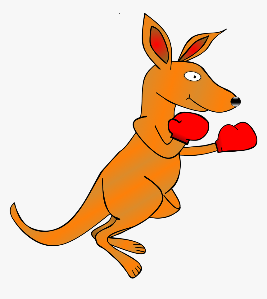 Kangaroo, Clip Art, Boxing Gloves, Animal, Boxer, Bag - Clipart Kangaroo, HD Png Download, Free Download
