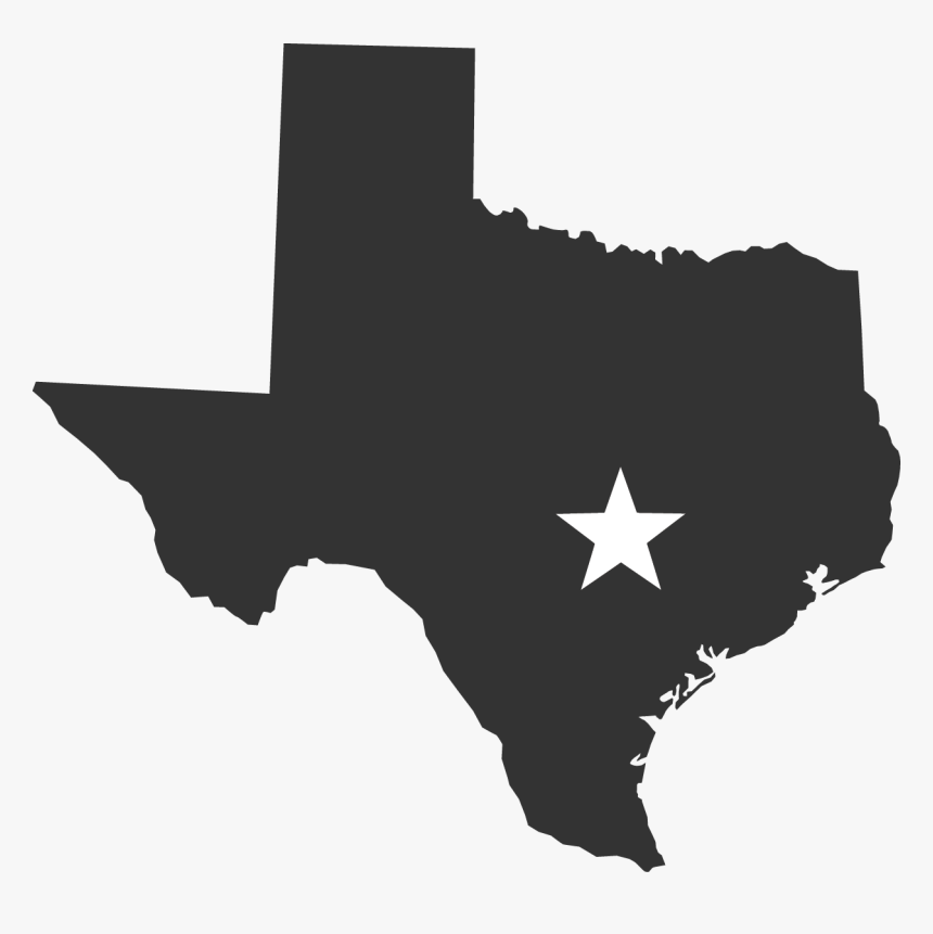 Texas Blank Map Clip Art - State Of Texas Black, HD Png Download, Free Download