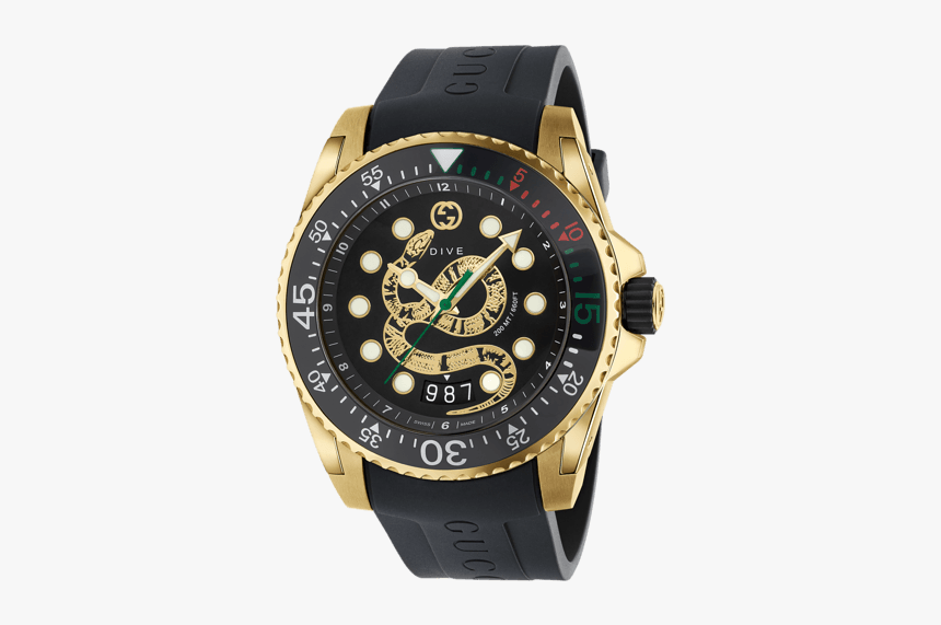 Gucci Dive Watch Gold Snake, HD Png Download, Free Download