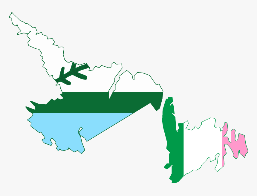 Flag Map Of Newfoundland And Labrador - Newfoundland Island With Flag, HD Png Download, Free Download