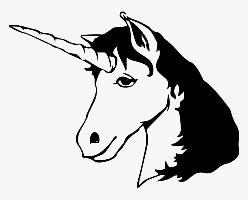 Unicorn Horse Head Mask Clip Art - Unicorn Head Black And White Clip Art, HD Png Download, Free Download