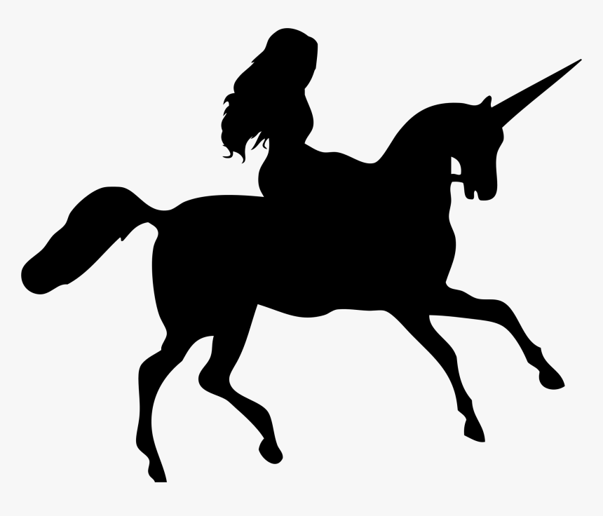 Horse Silhouette Unicorn Clip Art - Fairy And Unicorn Silhouette, HD Png Download, Free Download