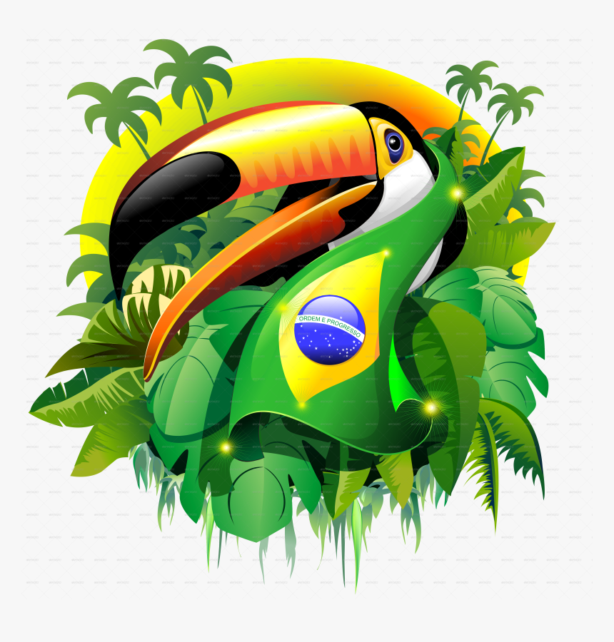 Transparent Brazil Flag Png - Toco Toucan With Brazil Flag, Png Download, Free Download