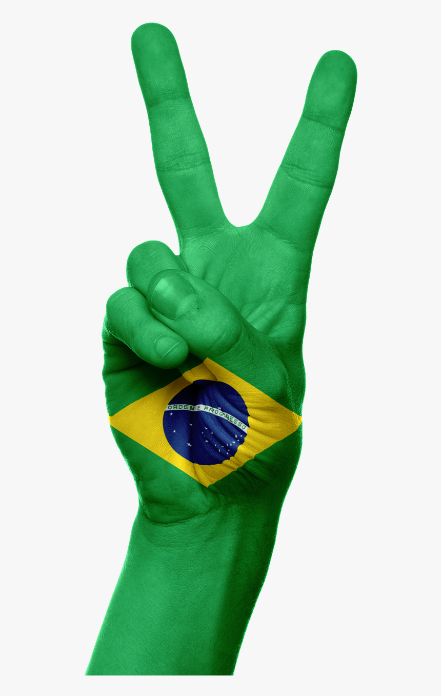 Brazil Flag Hand, HD Png Download, Free Download