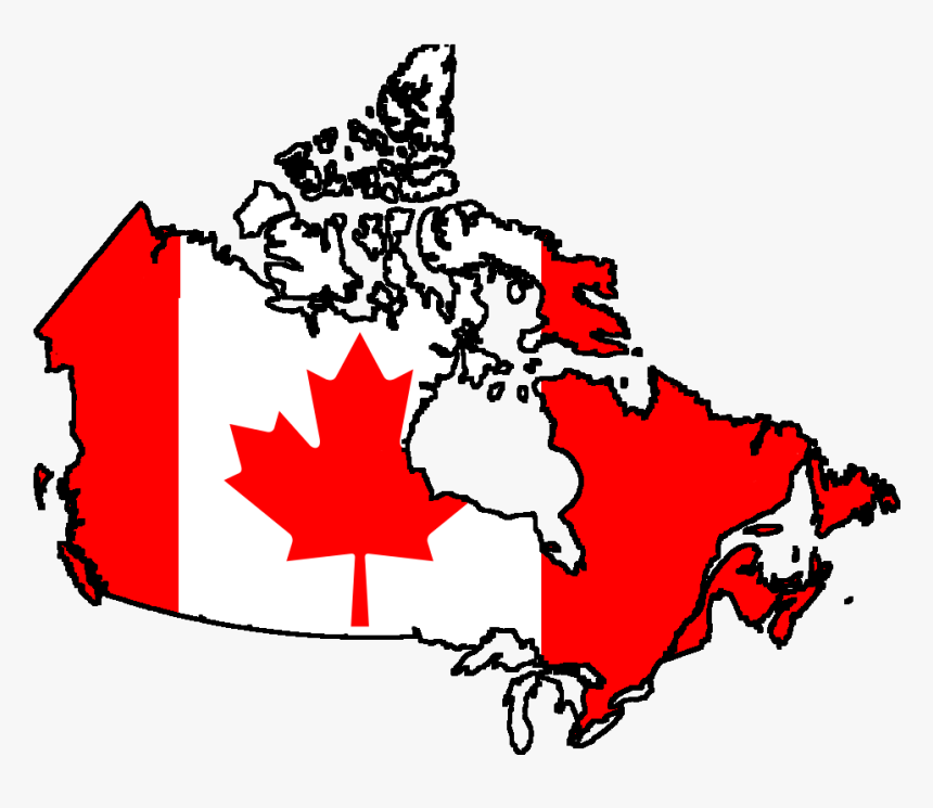 Canada Contour-flag - Canadian Flag On Canada, HD Png Download, Free Download