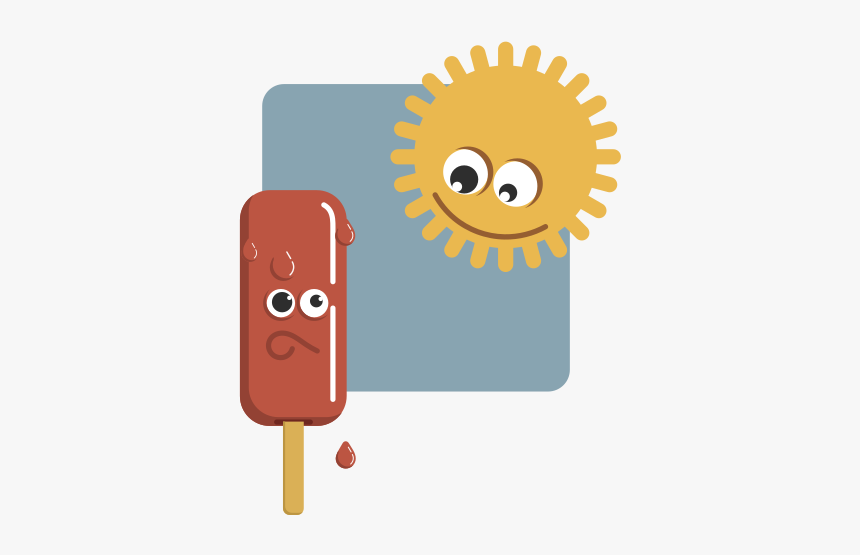 Popsicle And The Sun - Physical And Chemical Change Cartoon, HD Png Download, Free Download