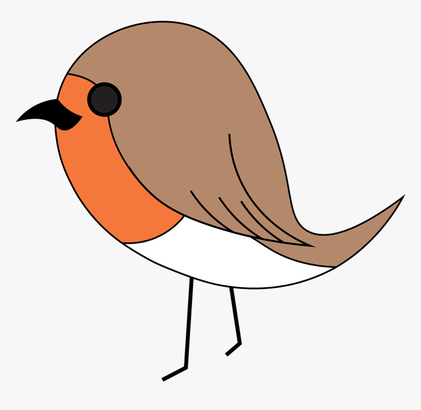 Robin, Bird, Vector, Animal, Feather, Wildlife, Simple - Cartoon Simple Robin Bird, HD Png Download, Free Download