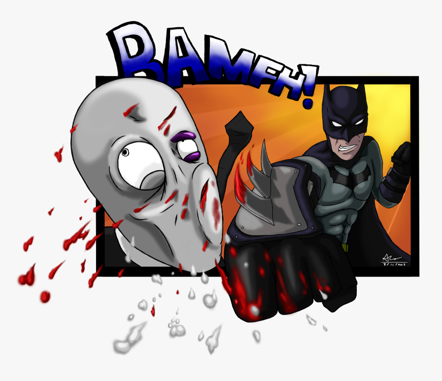 Batman Punches Slenderman - Slenderman One Punch Man, HD Png Download, Free Download