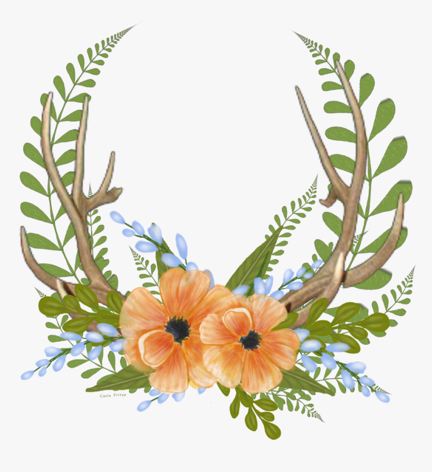 #folwers #antlers #floral #wreath #freetoedit - Logo All Star Fitness, HD Png Download, Free Download