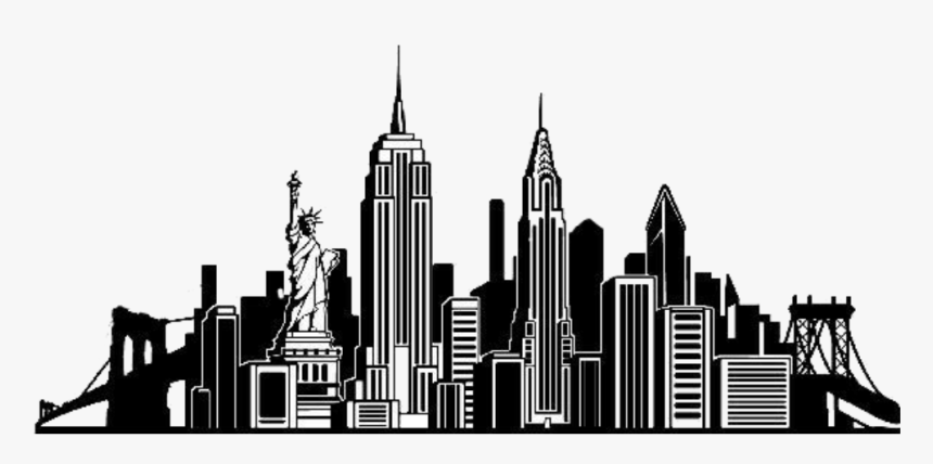 New York City Skyline Wall Decal Silhouette - New York City Skyline Png ...