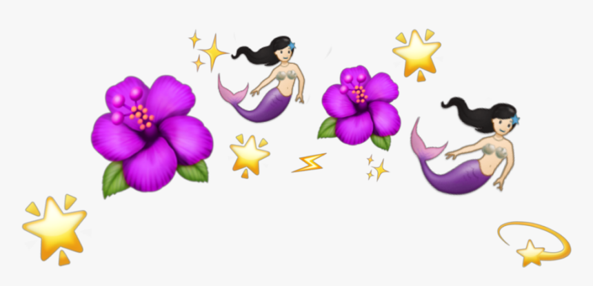 Transparent Purple Mermaid Clipart - Emoji Flower Crown Png, Png Download, Free Download