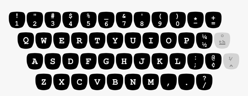 English Typewriter Keyboard Layout, HD Png Download, Free Download