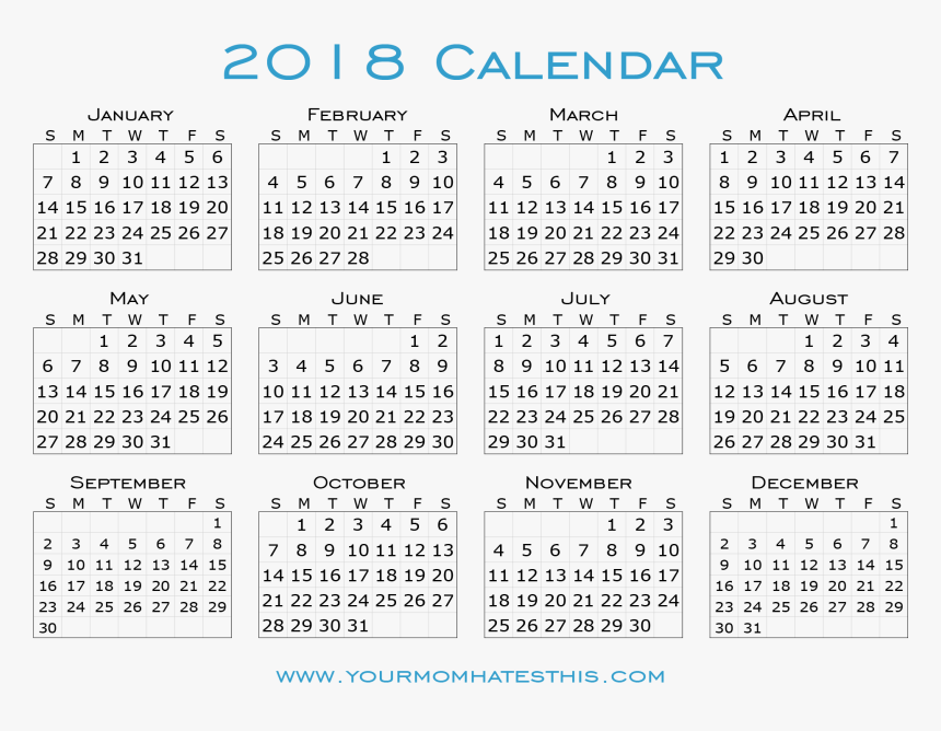 Quality 2018 Calendar For Offices - Calendar, HD Png Download, Free Download