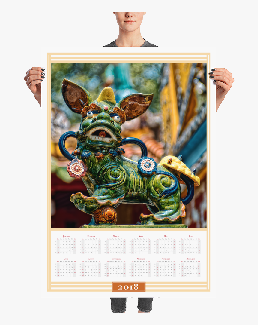 2018 Calendar - Chinese Guardian Lion Tile, HD Png Download, Free Download