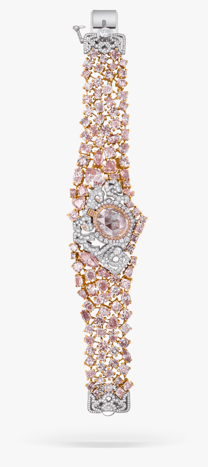 12 14 738 Fancy Cut Pink Diamond Watch - Diamond, HD Png Download, Free Download