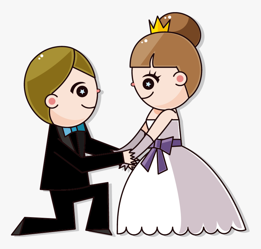 Wedding Invitation Cartoon Bride - Girl Boy Cartoon Png, Transparent Png, Free Download
