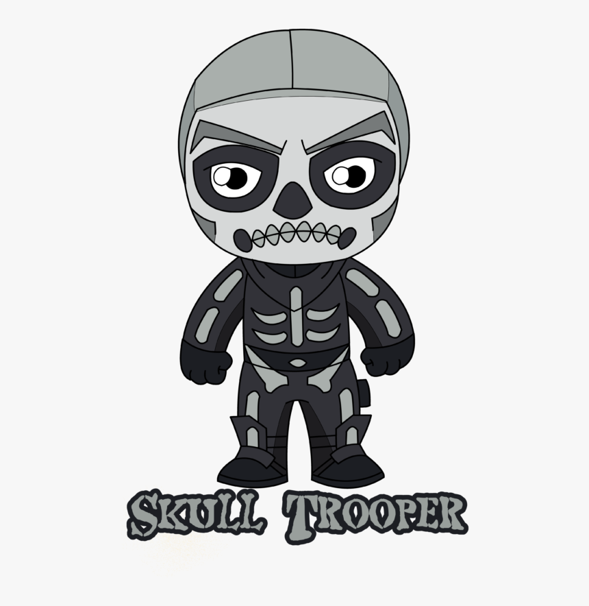 Fortnite Skull Trooper T-shirt - Skull Kawaii, HD Png Download - kindpng