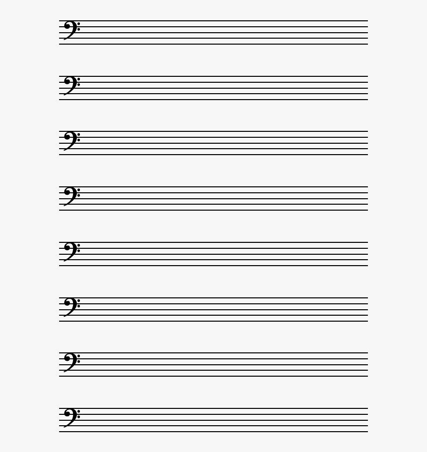 Printable Staff Paper Bass Clef HD Png Download Kindpng